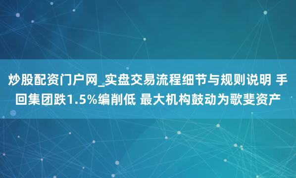 炒股配资门户网_实盘交易流程细节与规则说明 手回集团跌1.5%编削低 最大机构鼓动为歌斐资产